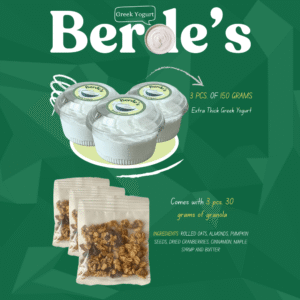 Extra thick plain Greek yogurt in 150g cups with granola packs